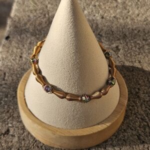 Chic Gold Stretchy Mesh Multicolor Bead Women's Bracelet Jewelry